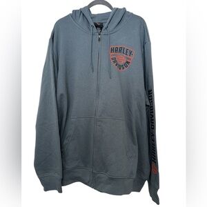 HARLEY-DAVIDSON Bolt Point Full Zip Hoodie - Gray Unisex Adult Size 3x